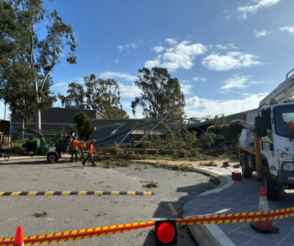 Front Entrance and Storm Damage